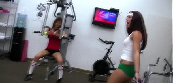  Collage babes hazed in the gym